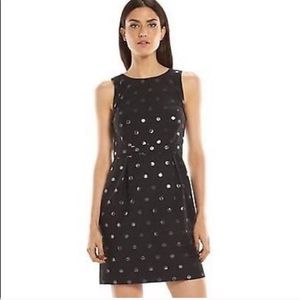Black dress with silver polka dots. Worn 1x